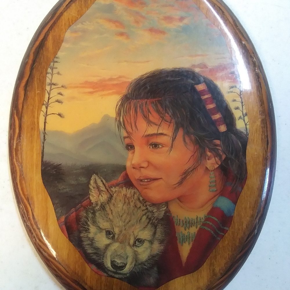 Vintage 1970 Indian Wood Art